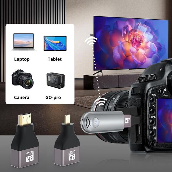 Wireless HDMI Transmitter & Receiver, Plug & Play Portable 2.4G/5G Extender Kit - Picture 7 of 7